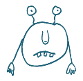 trauriges kleines Monster